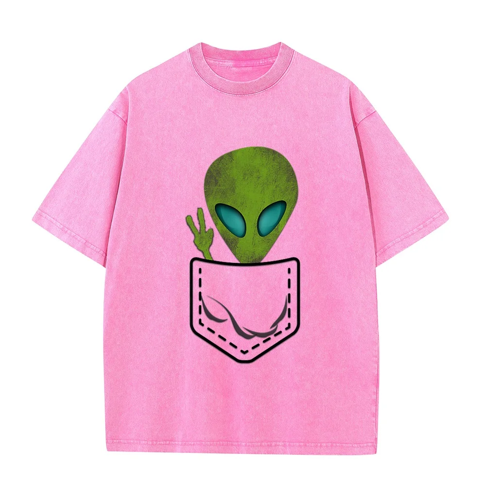 Alien Pocket Cool Funny Cute Peace UFO Gift T-Shirt Small Men's T-Shirts New Shirts And Cotton Summer Top Casual Tee Quote T
