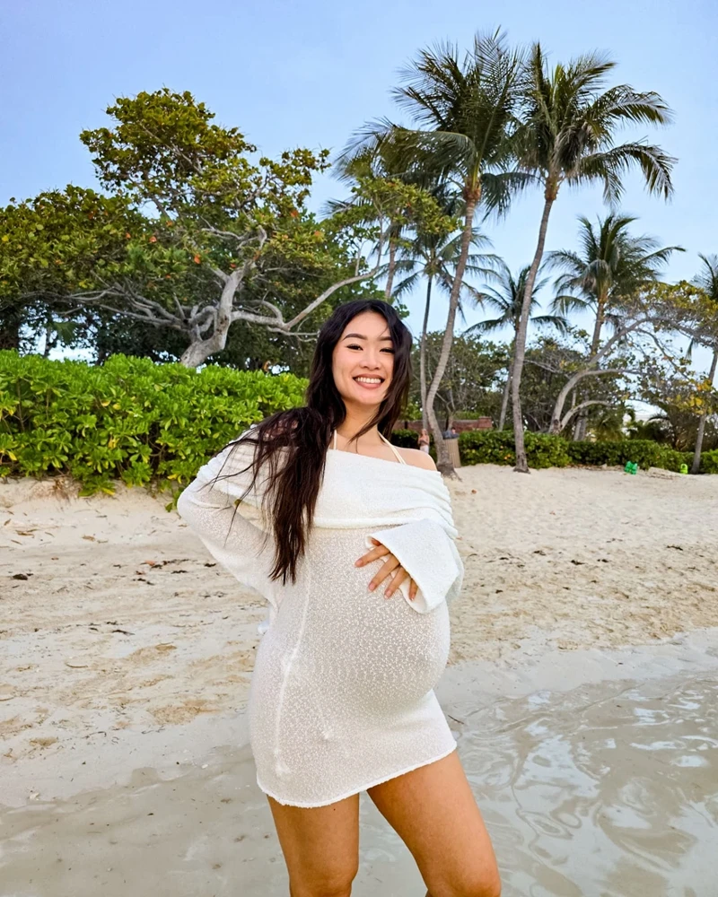 

Вязаное мини-платье для фотосессии в стиле бохо с открытыми плечами и длинными рукавами, короткое платье, летняя пляжная одежда для беременных, одежда для детского душа