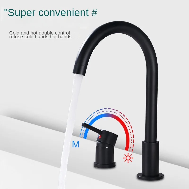 Split Two-hole Washbasin Faucet Two-piece Toilet Bathroom Cabinet Single Handle Double-hole Hot And Cold Basin Faucet