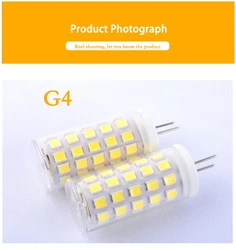 LED G4 No Flicker  light bead AC/DC12V 24V dimmable ceramic small plug high brightness 9W corn light 4014 63 light
