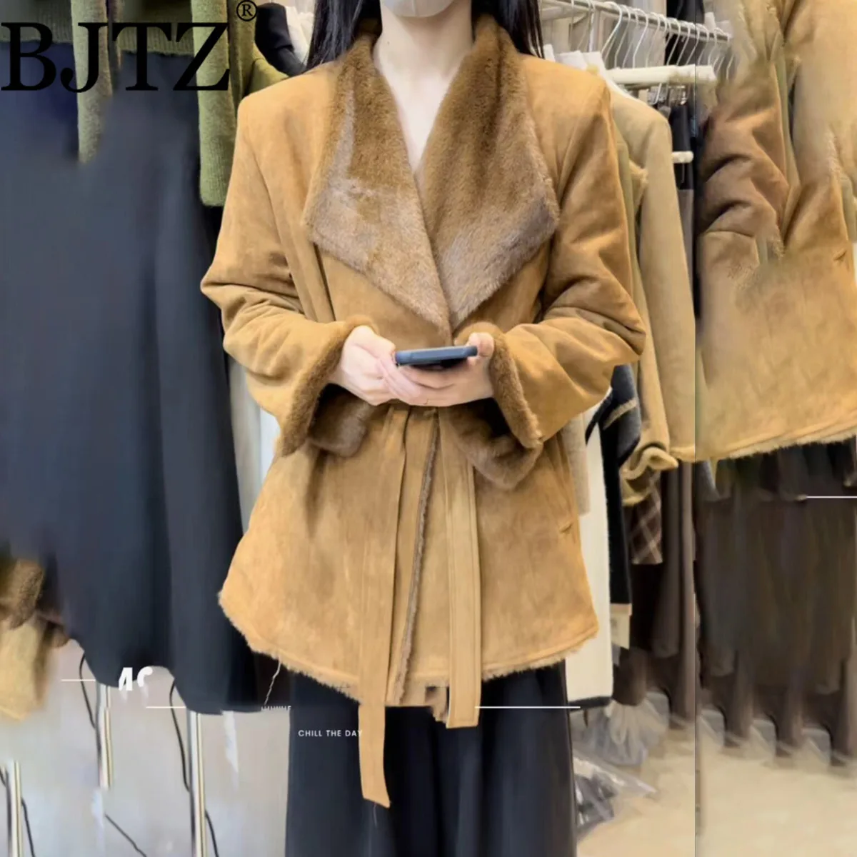 

BJTZ Women'sFleeceLinedJacketCoatAutumnWinter,ElegantMinimalistDesignSolidColor,PremiumQualityComfortableWarmCasualOut