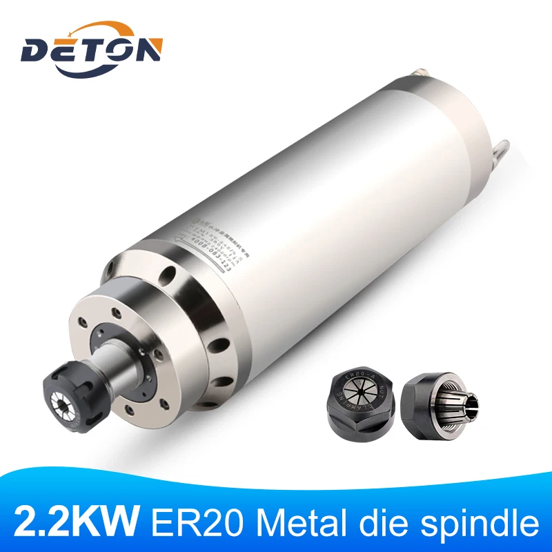 

2.2KW 80MM ER20 CNC Spindle Motor 24000rpm 220v 380V 4 Bearing Machine Spindle Water Cooling Engraving Milling Spindle