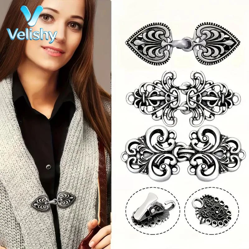 【New】Fashion Winter Retro Sewing Cardigan Clip Sweater Blouse Pin Shawl Brooch Clip Clasps Casual Party Accessories Gift