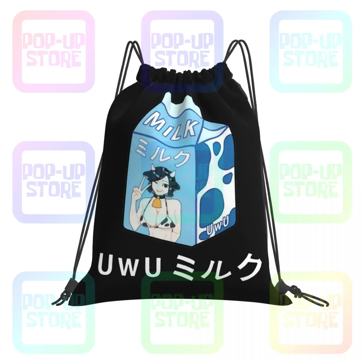 

Uwu Milk Anime Hentai Cow Girl Moo Milk Carton Drawstring Bags Gym Bag Gym Backpack 3d Printing School Sport Bag