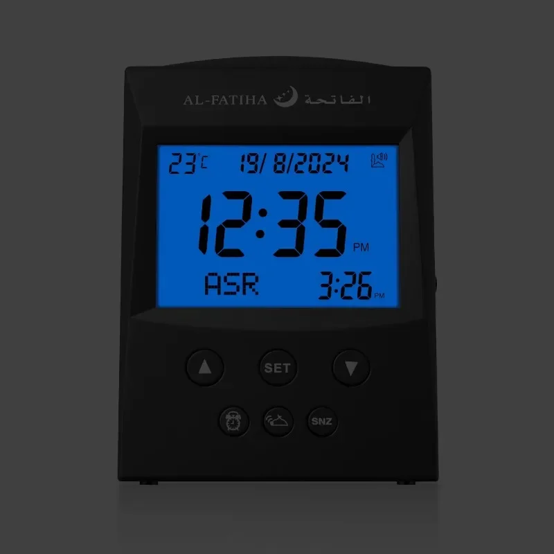 Цифровые Азан ЖК-настольные настольные часы Мусульманские часы Аван Напоминание Хиджри Грегорианский календарь Исламская мечеть