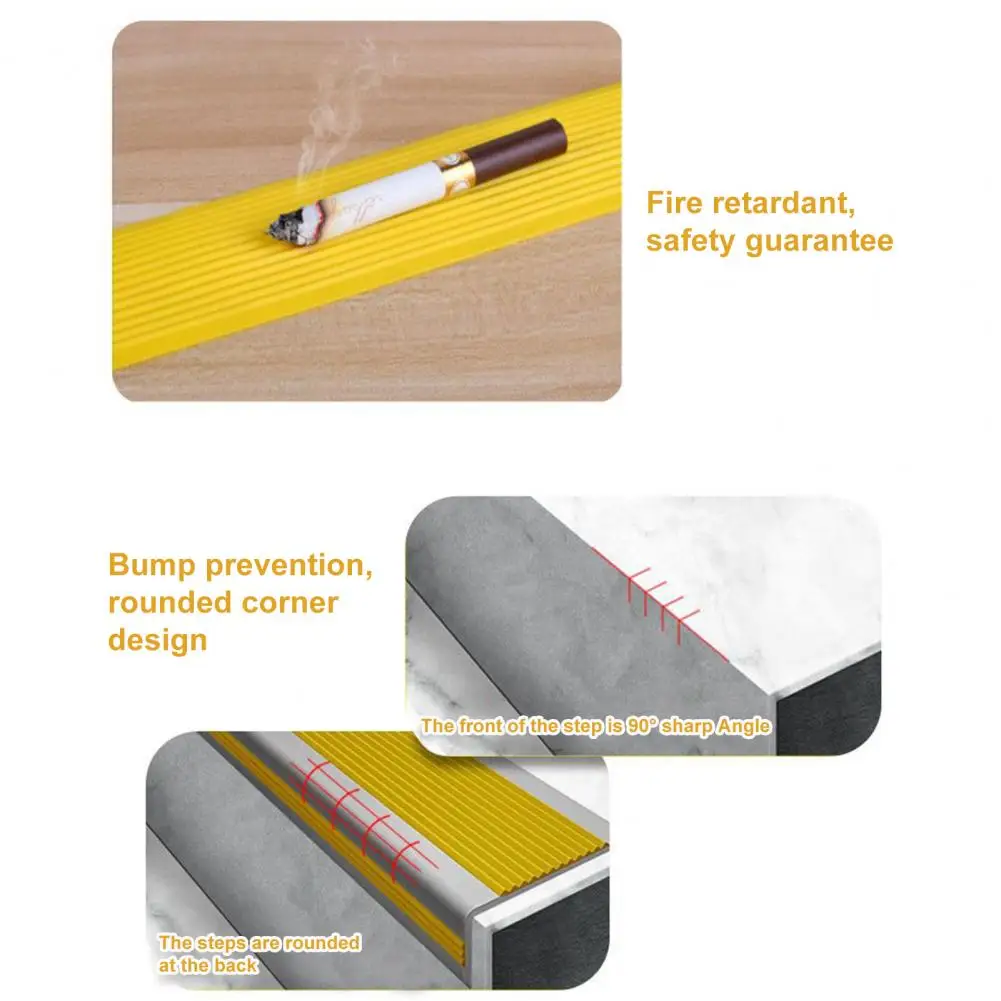 100CM Non-Slip Stair Nosing L-Shape Staircase Step Tread Stair Edge Protector Waterproof Indoor Outdoor Stair Nose Molding