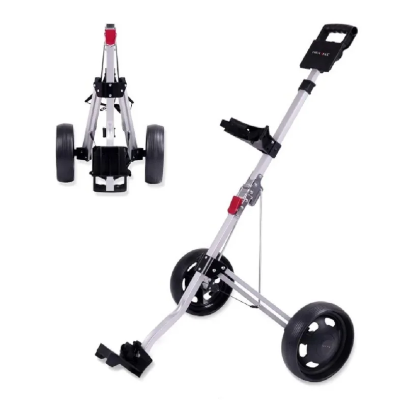 2 Wheel Foldable Golf Push Cart Collapsible Golf Trolley Push Pull Golf Cart(59\