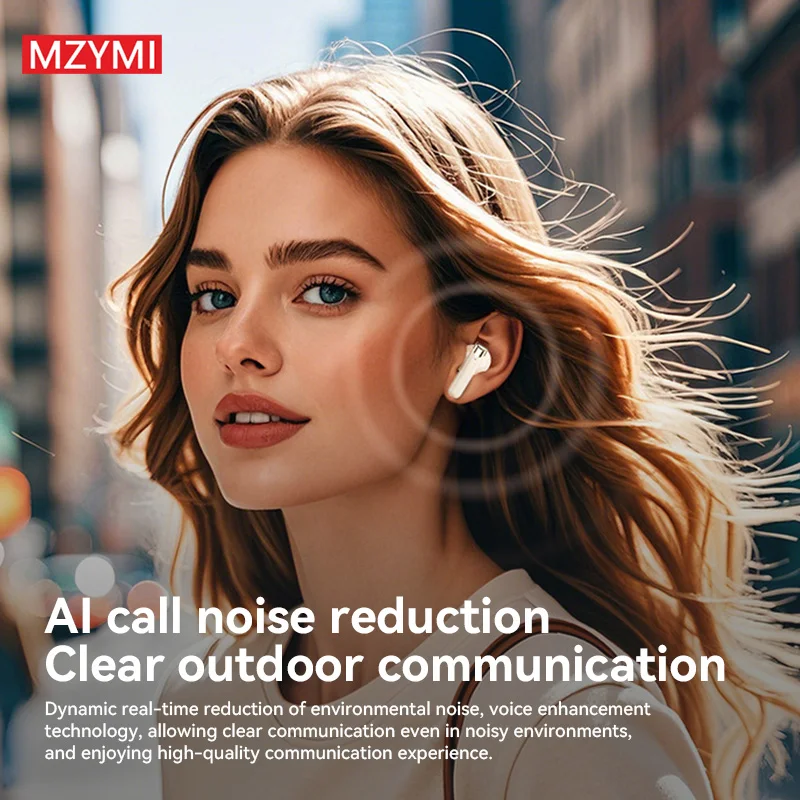 MZYMI M85 Earphone Bluetooth nirkabel TWS, Headset kendali sentuh, tampilan Digital LED, Headphone panggilan HD untuk Android iOS