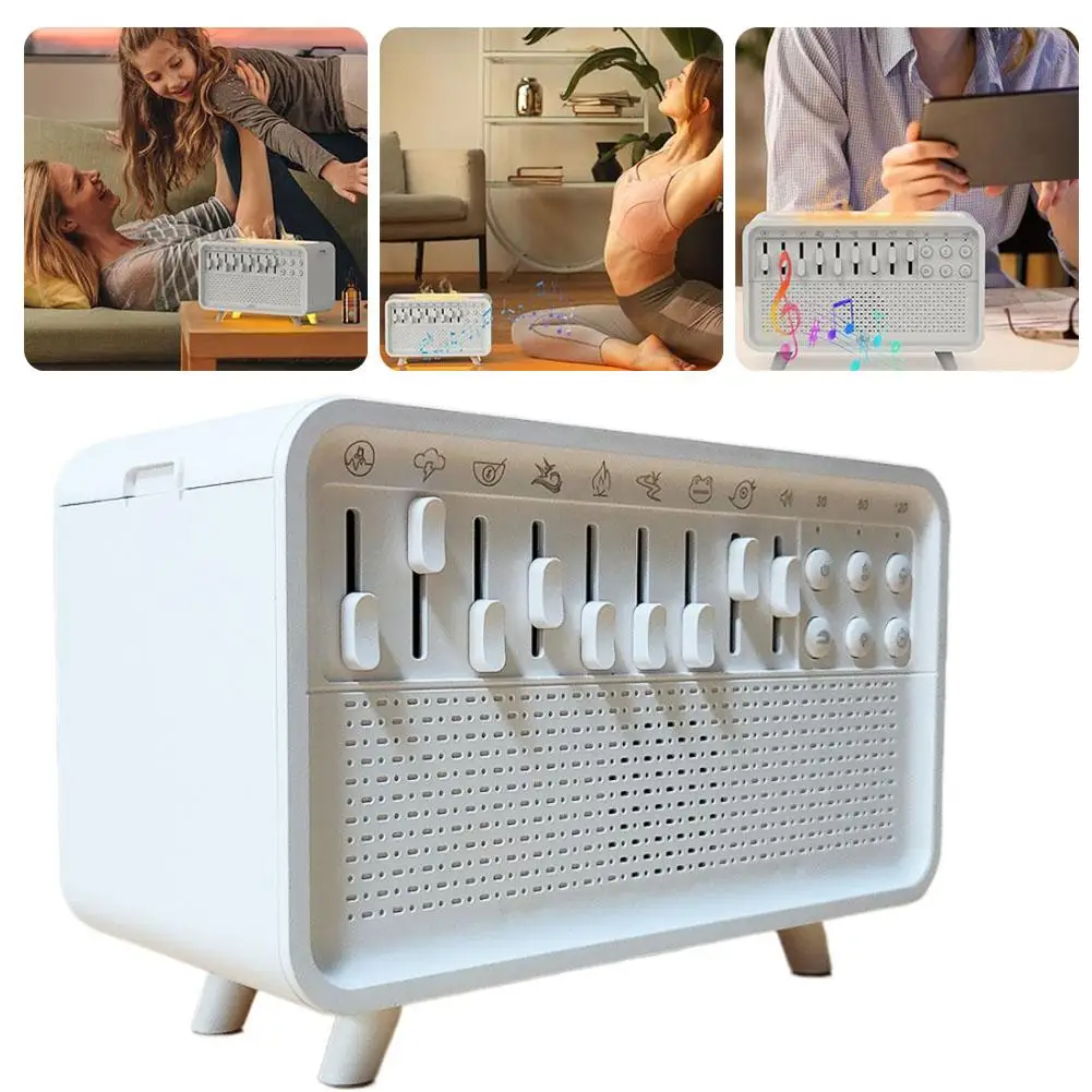 HIFI Bluetooth Speaker White Noise Sleep Aid Night Light Humidifier Machine 4 in 1 with Free Combination of 8 Goup Nature Sound