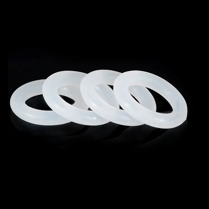 50/100 VMQ O Ring Seal Gasket Thickness CS2.4mm OD8~60mm Silicone Rubber Insulated Waterproof Washer Round Shape White Nontoxic