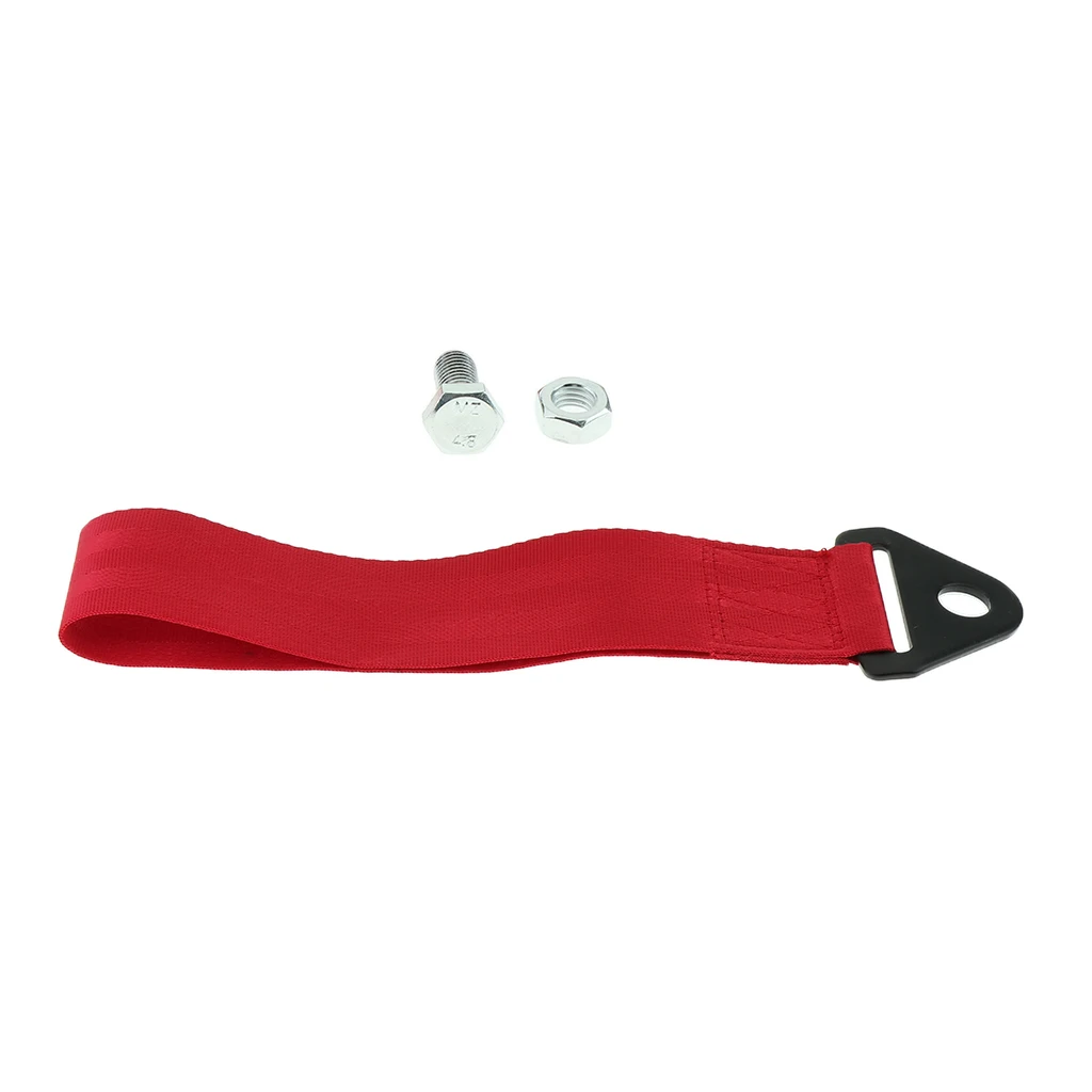 

2 Ton Load Bearing Tow Strap Red Nylon Bumper Loop Recovery Rope for Car Auto Trailer Towing Kit
