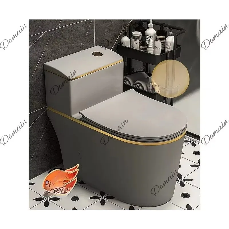 BJ Gray Home Toilet Water-Saving Siphonic Ceramic Compact Simple Colored Toilet Bowl