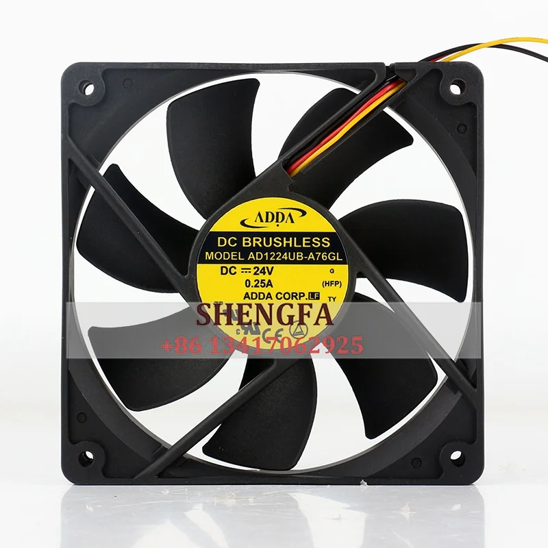 Chassis Fan ADDA AD1224UB-A76GL 24V DC 0.25A 120X120X25MM 12CM 12025 6W Computer Inverter Axial Cooling Fan