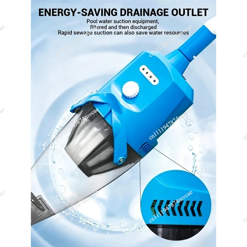 Handheld Pool Vacuum Cleaner, Rechargeable Pool Vacuum Cleaner for Spas Hot Tubs Small Pools with Automatic Immersion Detector