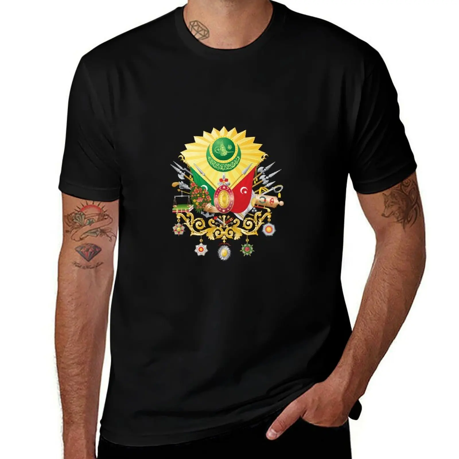 Coat of arms of the Ottoman Empire T-Shirt Work Daily Short Sleeve Top T-Shirt