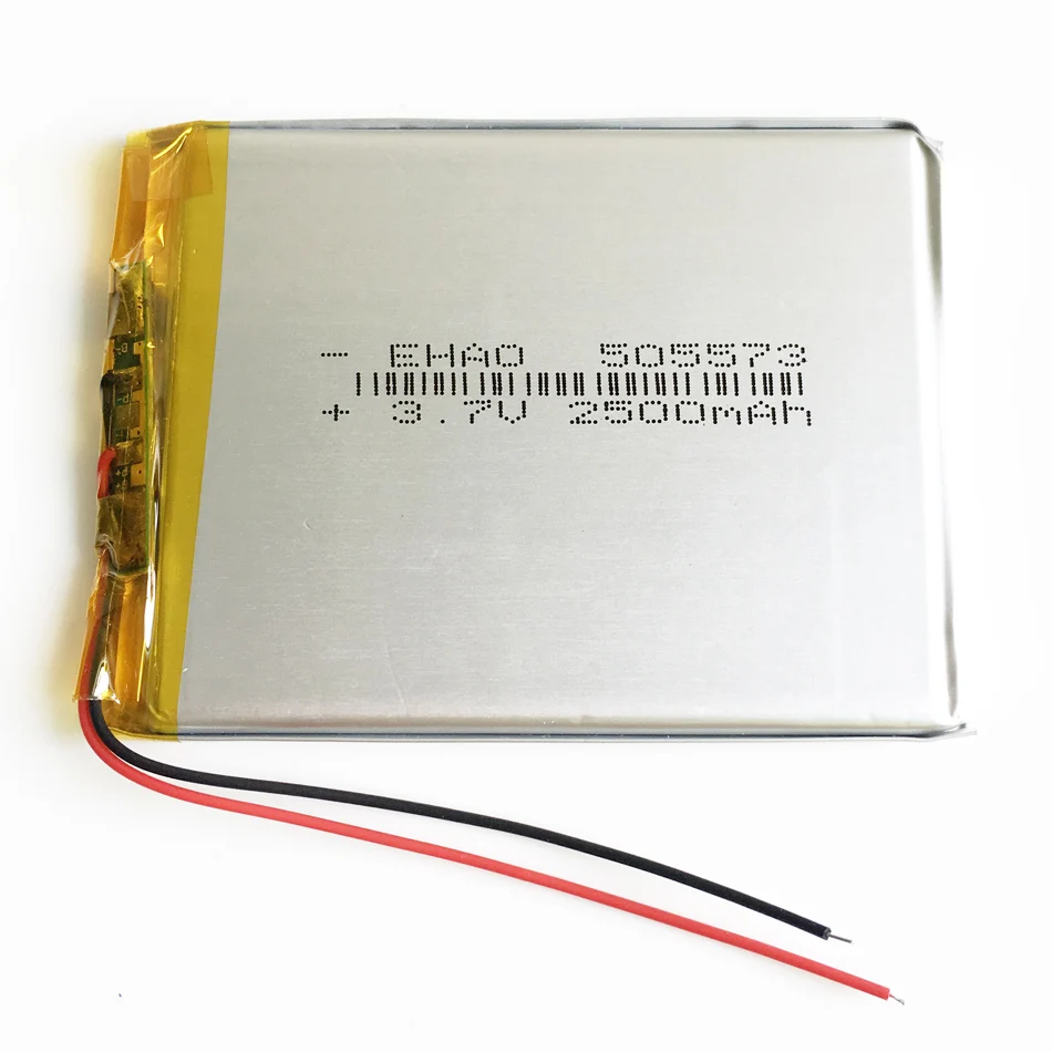 5 pilhas recarregáveis da bateria do lipo do polímero do lítio de 3.7v 2500mah dos pces para o orador 505573 5*55*73mm dos e-books do banco de potência