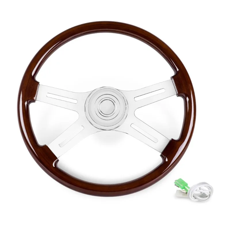18 Inch 460mm 3-Hole Mahogany Steering Wheel Vintage Retro Wooden Steering Wheel For Truck Classic Car Modification