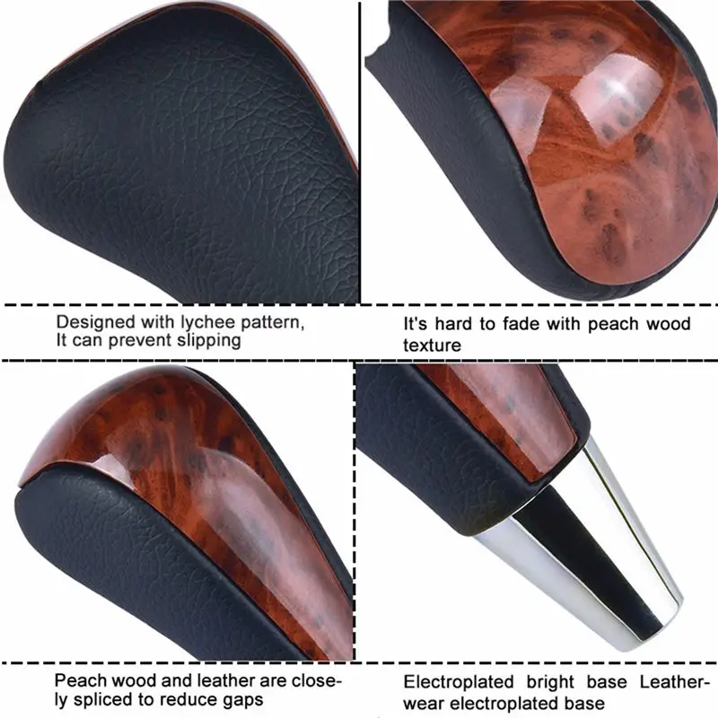 Authentic 4X Wood Grain Car Gear Shift Knob For Toyota Corolla Camry/Harrier Fortuner Crown Land Cruiser Lever Shifter Stick Bla