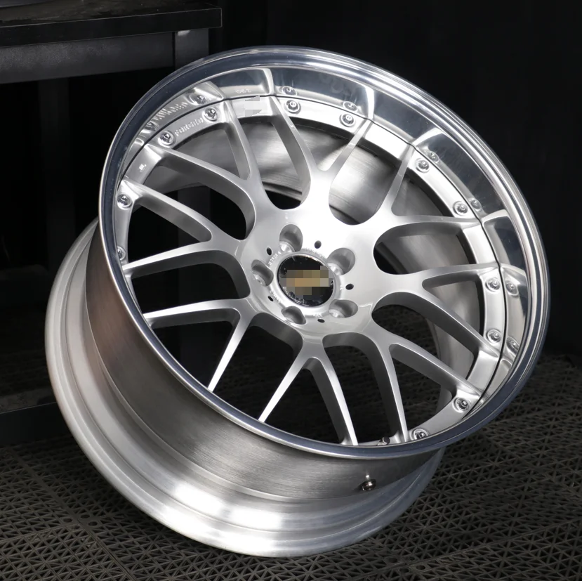 For BMW M2 M3 M4 E36 E46 E46, Mercedes Audi, Porsche 911 997 2-piece 18'' 19'' 5x112 5x120 Forged Wheels with Chrome Rims view 3