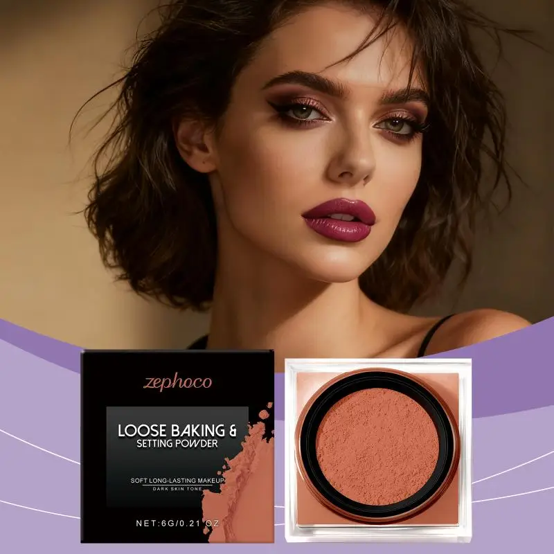 Dark Skin Loose Baking&Setting Powder Long Lasting Oil Control Matte Setting Powder Natural Brightening Face Cosmetics
