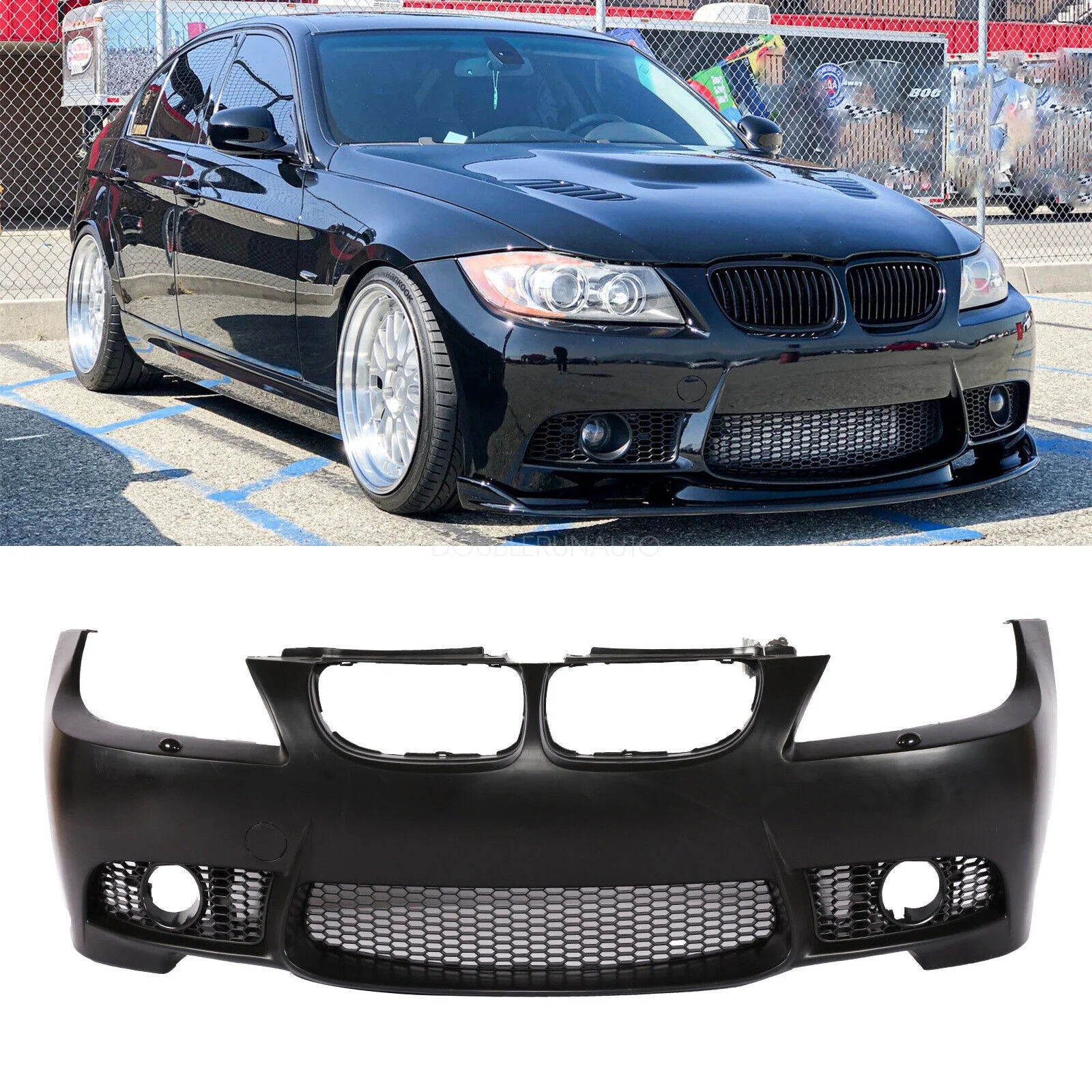 

Front Bumper for BMW E90 M3 Look Front Bumper 2005-2012 With Fog Lamp Hole All Mesh