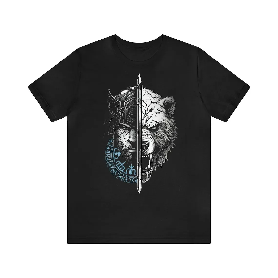 Berserk Bear Warrior 's Runes Nordic Compass Valhalla T-Shirt 100% Cotton O-Neck Short Sleeve Casual Mens T-shirt Size S-3XL