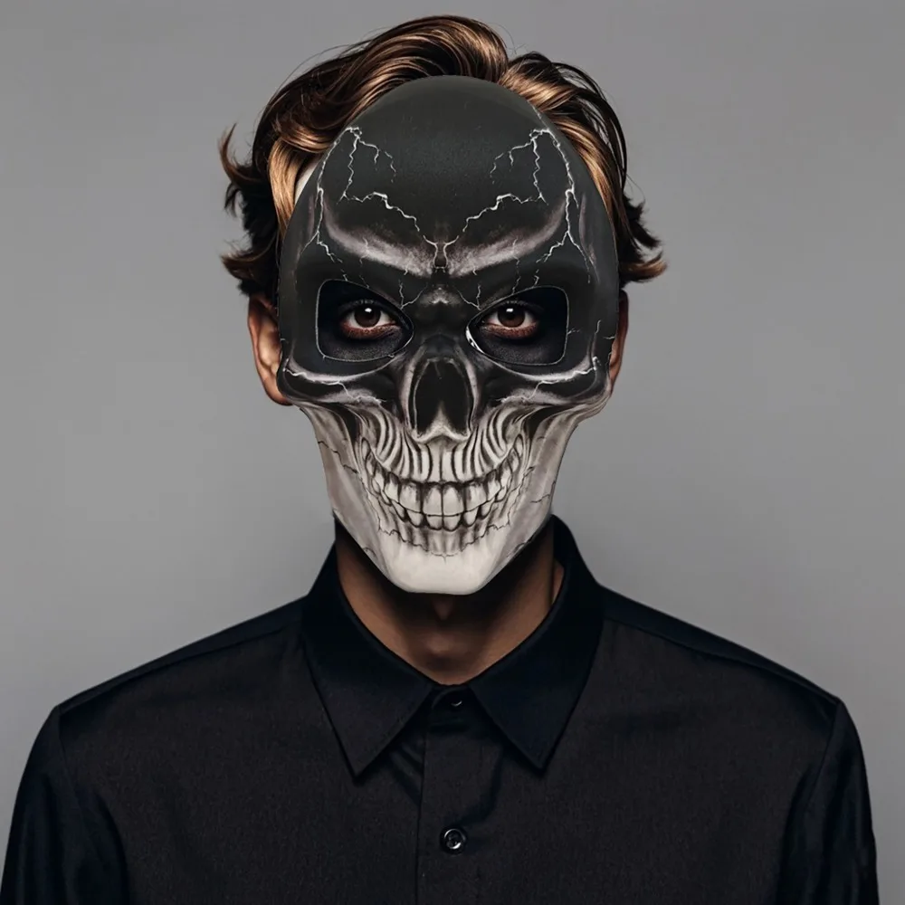 Horrible 3D Halloween Mask Soft Adjustable Skull Face Cover EVA Props Ghost Skull Mask Day of The Dead