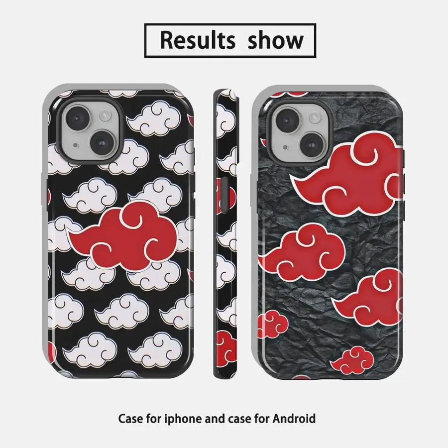 Akatsuki Red Cloud Pattern Soft Cover Capa Phone Case for Apple iPhone 17 16e 12 15 14 Air 11 16 XS XR 13 Plus Pro Max