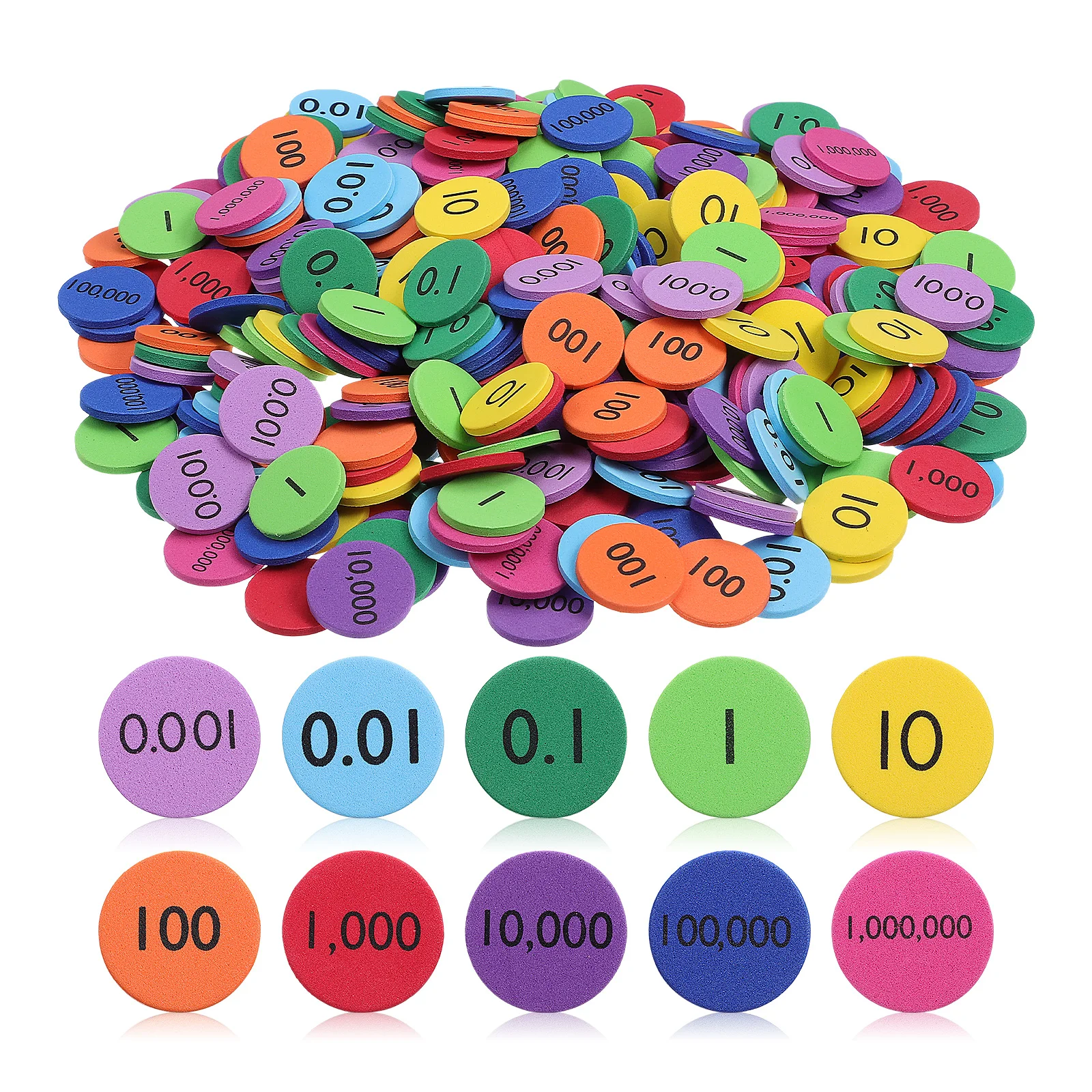 320 Uds. Discos redondos digitales Material EVA juguetes educativos para niños herramientas de aprendizaje de matemáticas discos de valor de lugar conteo de números aritméticos