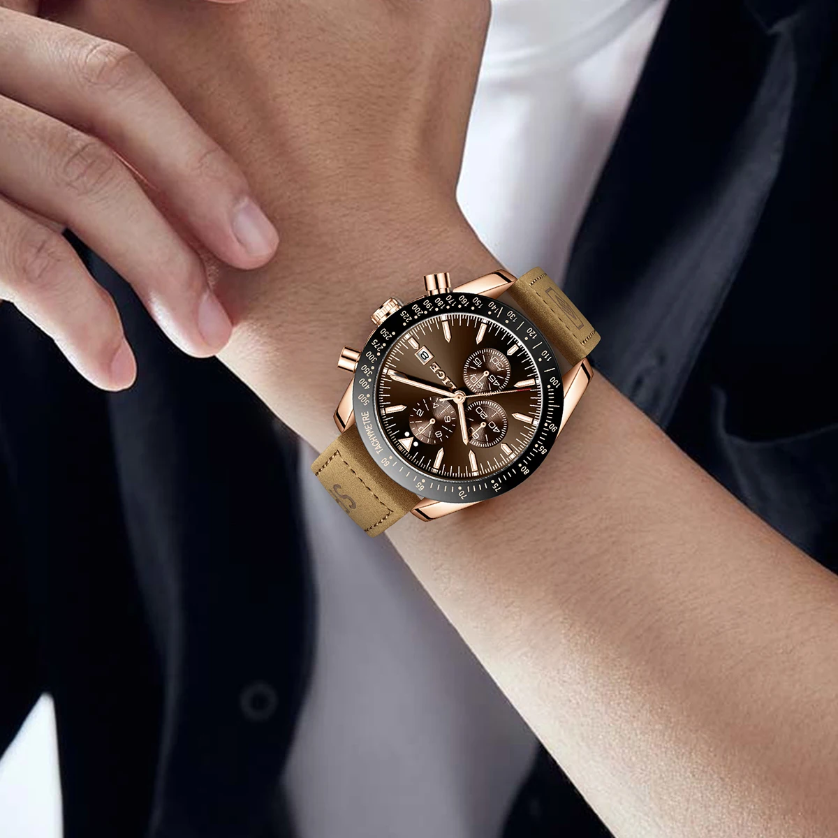 LIGE Watch For Men Top Brand Luxury Fashion Leather Quartz Men Watches Date Business Sports Male Wristwatch Clock Montre Homme