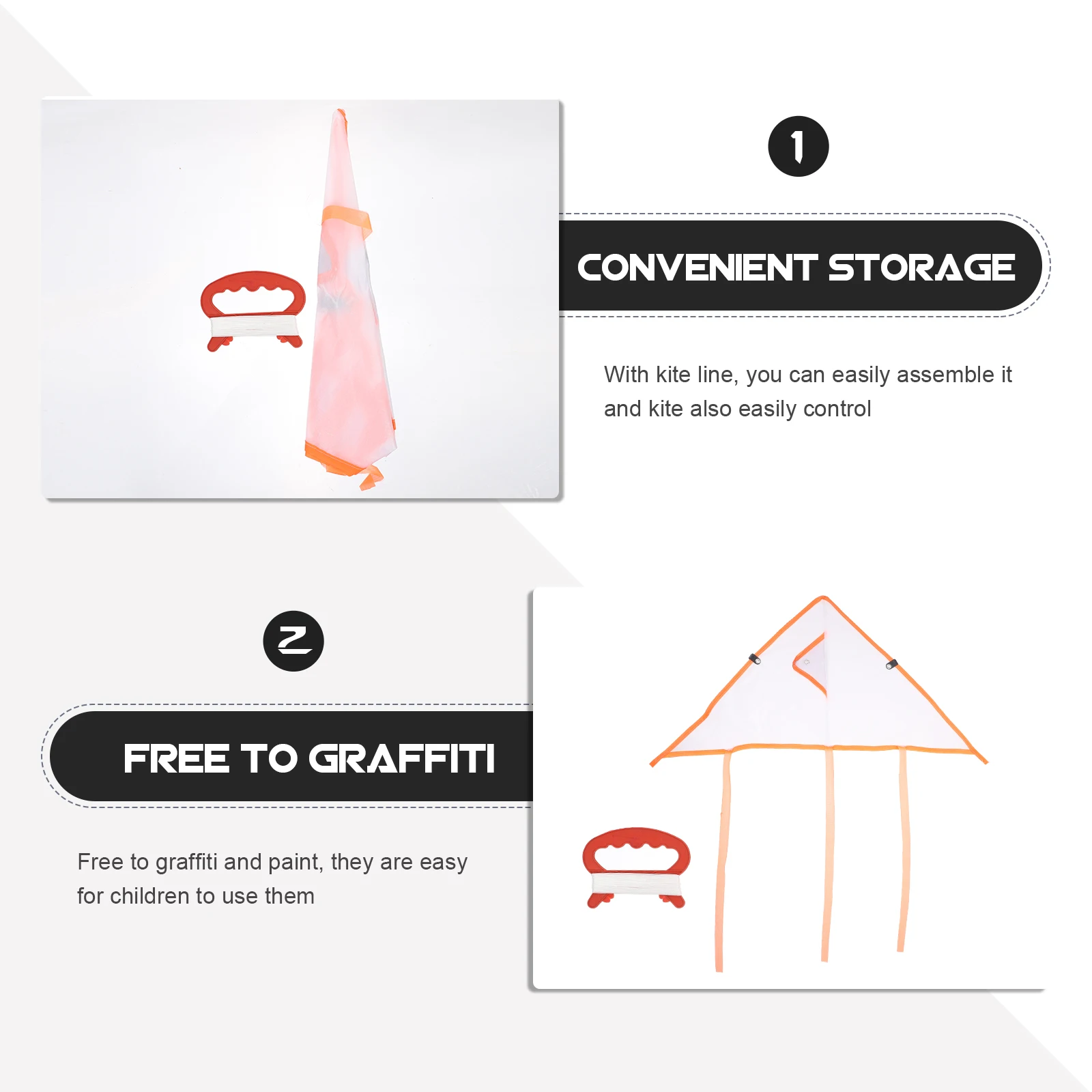 3 Sets Self Drawing Kites Coloring Unfinished Graffiti for Kids Blank DIY Toy Child