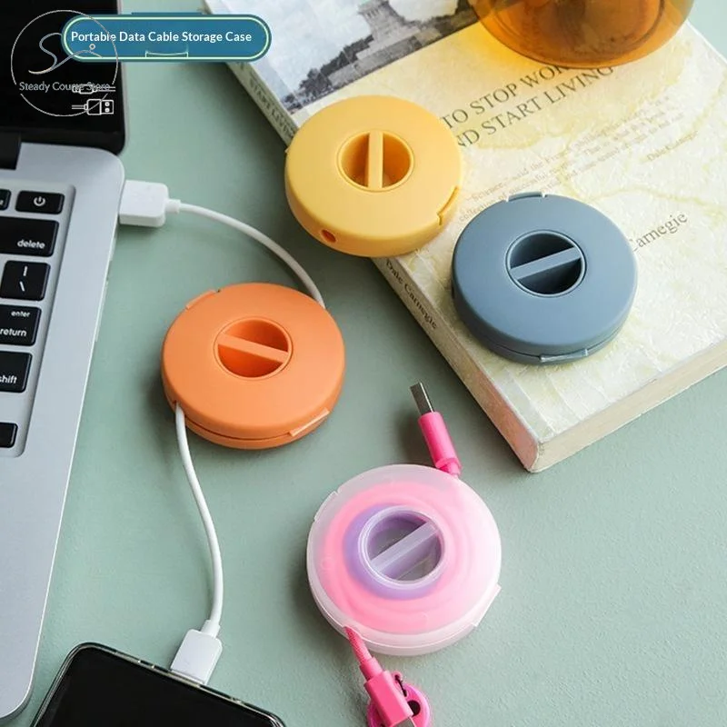 Cable Winder Organizer Retractable Cord Management Holder USB Charger Wire Holder for Home Office Car Desktop Travel Use