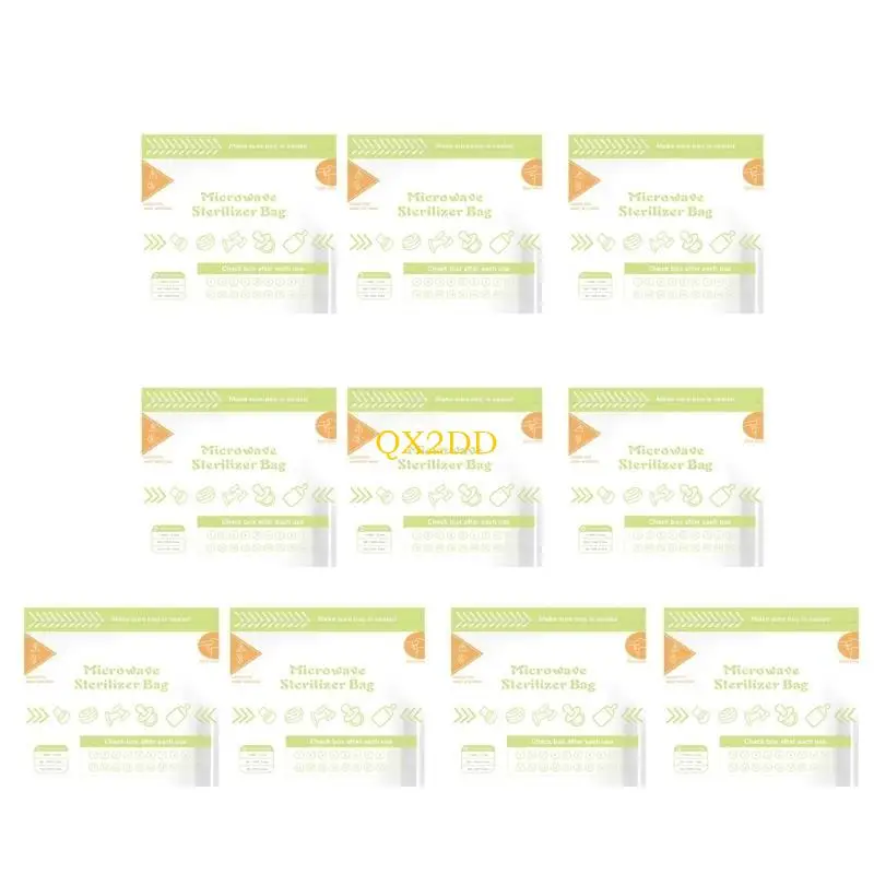 QX2D 10 stks sterilisator tassen sterilisatiezak voor babymelk flessen borstpompdeel