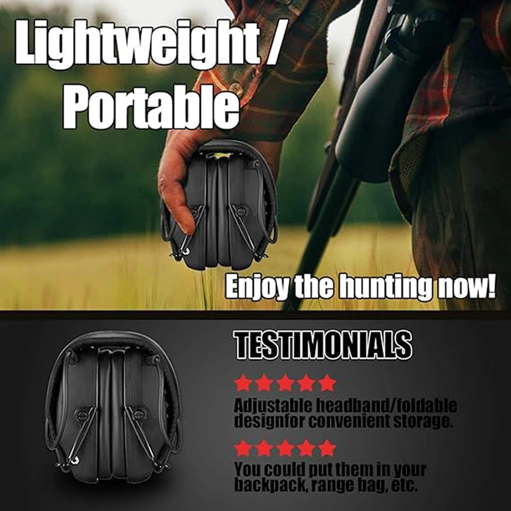 ZOHAN Tactical Earmuff Electronic Anti-noise Headphone Hearing Protection Headset Active Headphones For Shooting 2 Pack Hot Sale