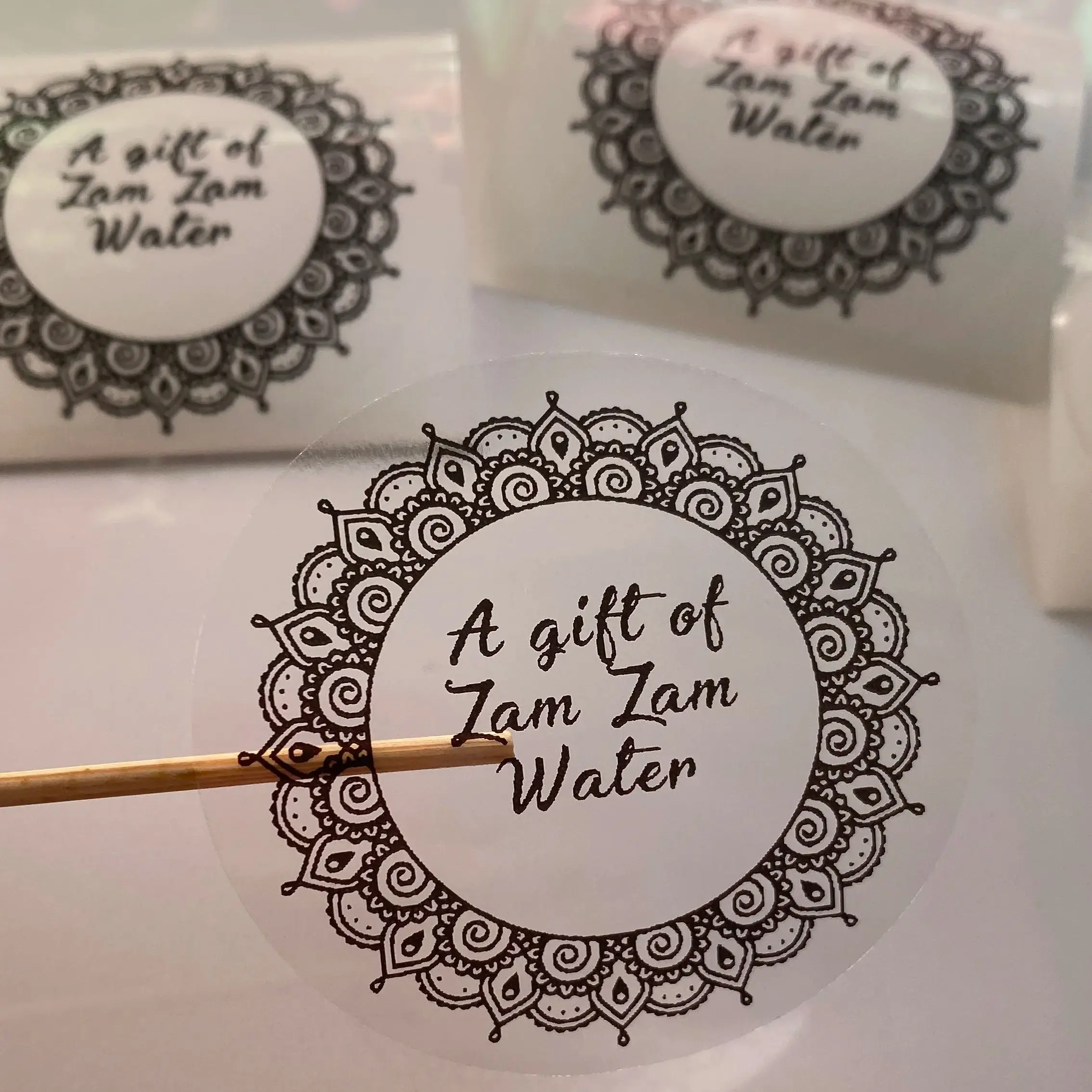 50 EID Zam Zam Water Muslim Islam Gift Stickers Eid al-Adha Decorations Label