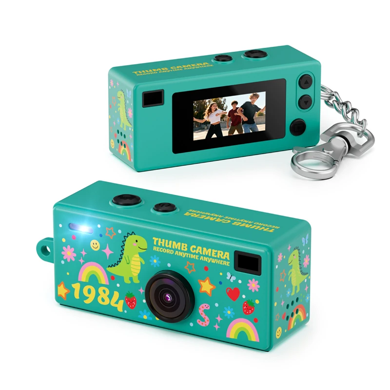 Lenovo Neue 1080P Cartoon-Kamera Mini-Kamera für Fotos und Videos Tragbare Daumengroße Kamera für Studenten Perfekt als Geschenk.