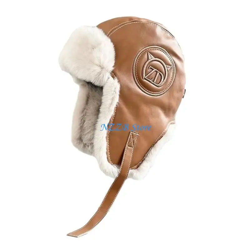 

T21F Adult PU Hat Bachelorette Party Aviators Hat Ear Muff Halloween Props