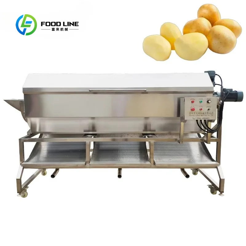 Automatic Impurity Polishing Vegetable Food Peeler New Condition Washer Cleaning Washing Cassava Potatoes Carrots Onions Ginger
