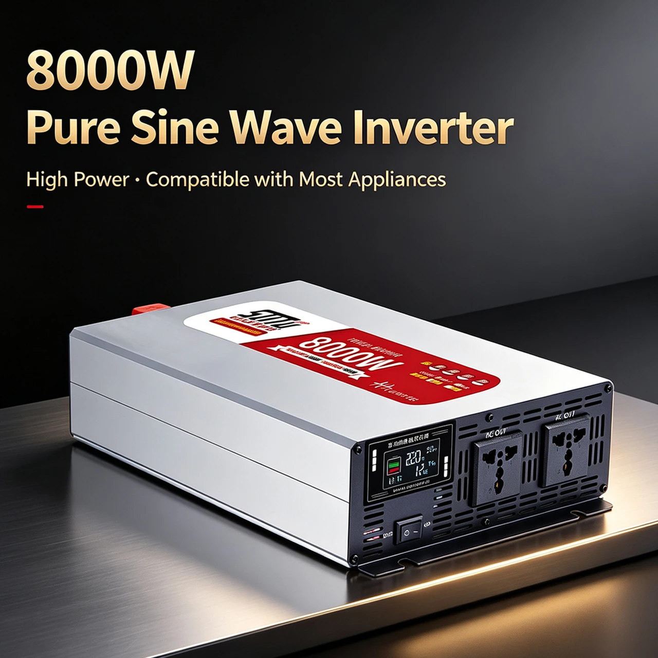 Pure sine wave inverter 8000W 12V24V to 220V 50HZ 110V 60HZ car and household high-power power converter, universal and European