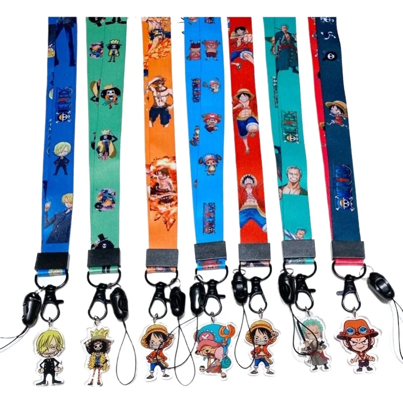 

One Piece Loss-proof Lanyards Anime Figure Cute Cartoon Lanyard Anime Merchandise Decoration Cell Phone Key Work Card Accessorie