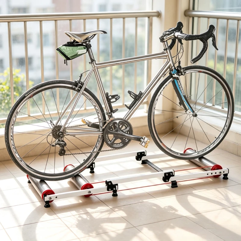 Foldable Bicycle Roller Trainer Indoor Cycling Training Stand for Road Mountain Bike 자전거 롤러 트레이너