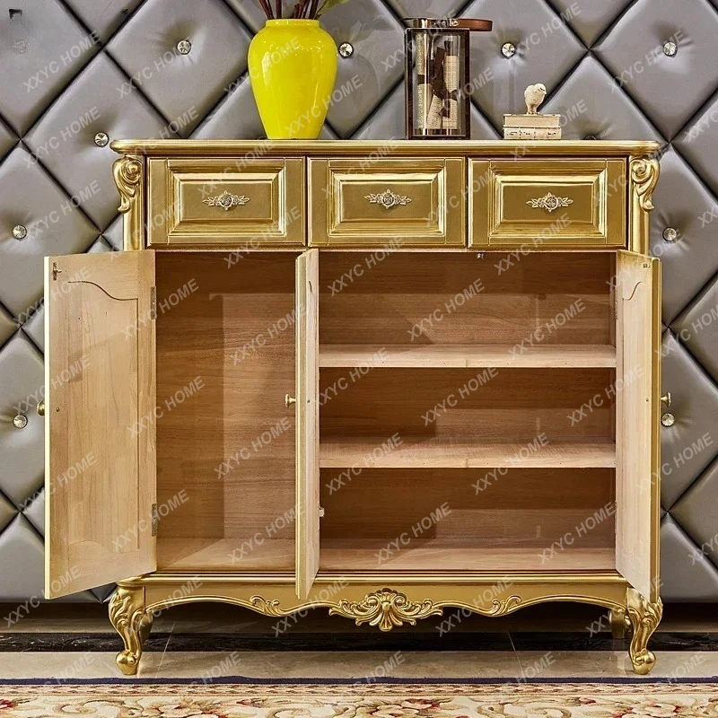 B67   style,  solid wood carving flower three doors double door partition cabinet