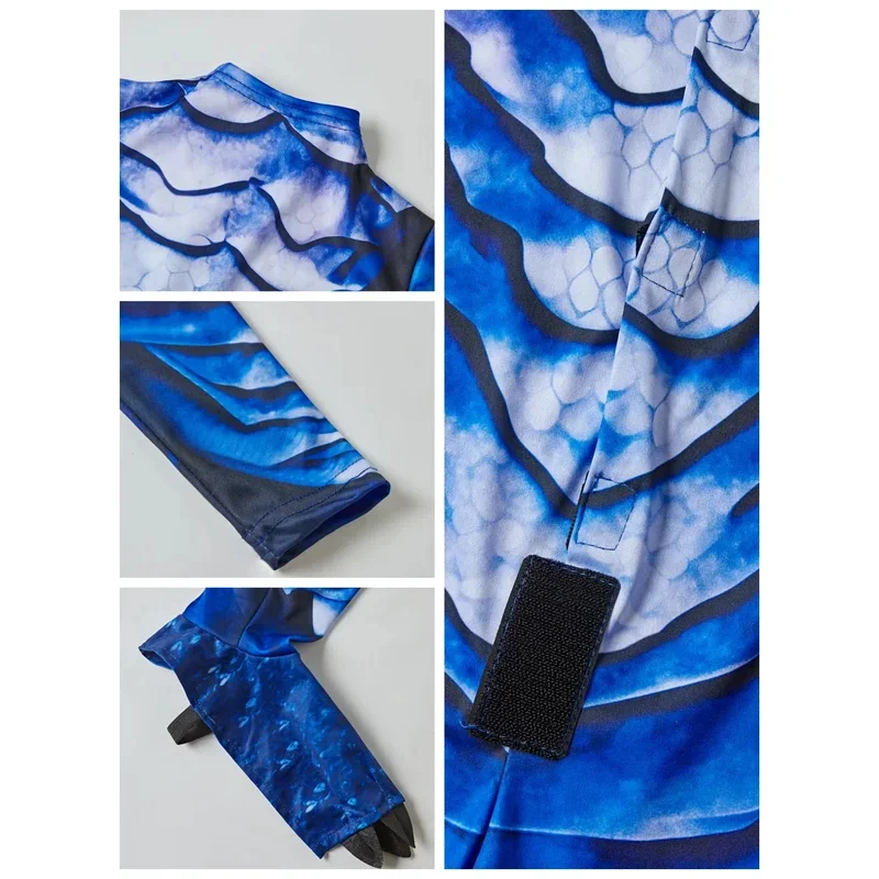 بذلة Boy The Frost Blue Dragon Knight للأطفال لحفلات الهالوين كرنفال مع قناع ذيل الجناح