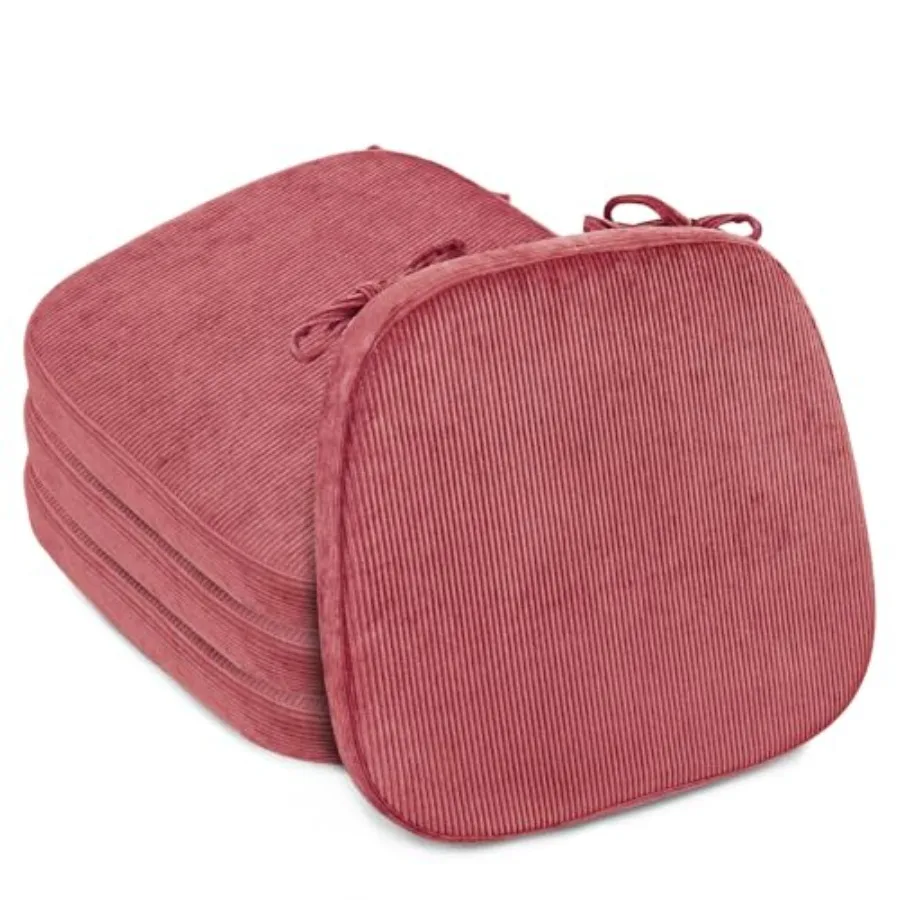 

Подушки для обеденного стула толщиной 2,5 дюйма, вельветовые пенопластовые подушки для кухонного стула, U-образные подушки для внутреннего сиденья с завязками и нескользящим покрытием