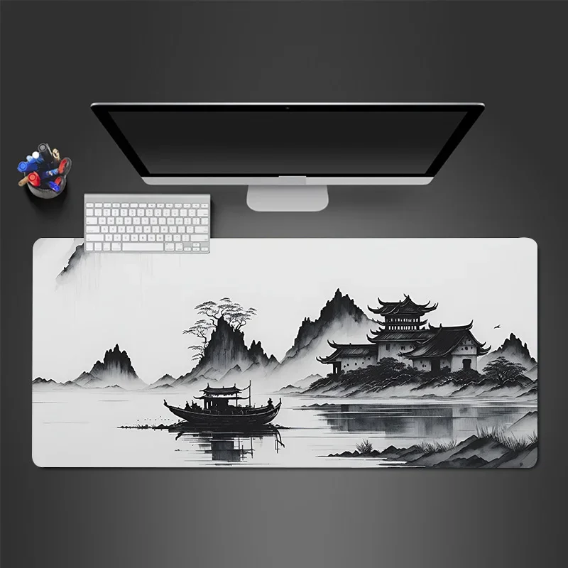 Mousepad Xxl Landscape Ink Painting Mouse Mat Desk Decorations Mouse Deco Gaming Desk Gadgets Keyboard Mat Carpet for Mouse