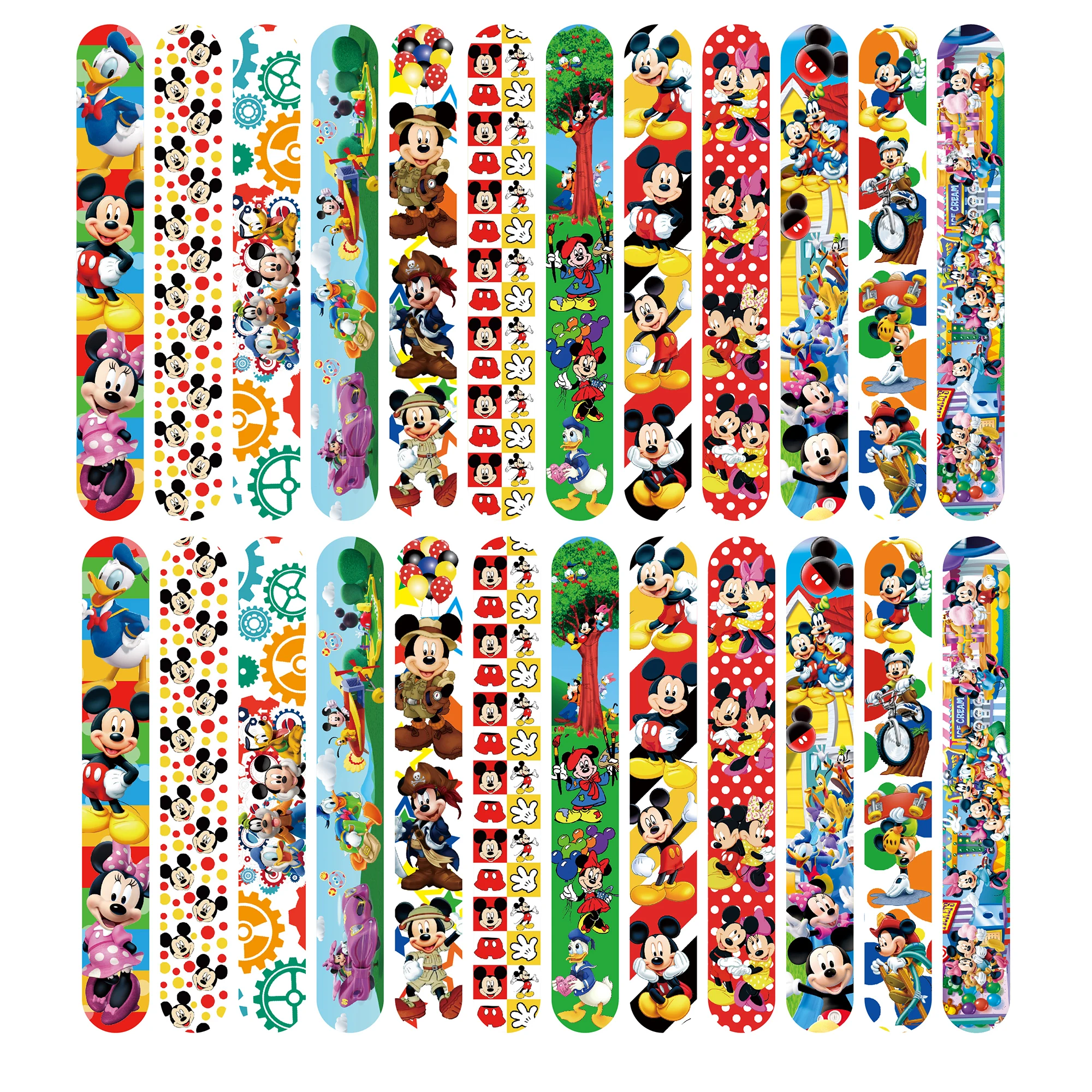 12/36 قطعة ميكي ماوس صفعة أساور حفلة لصالح ميني الأساور هدايا حفلة عيد ميلاد لوازم الفصول الدراسية المكافآت عيد الميلاد Sto #5