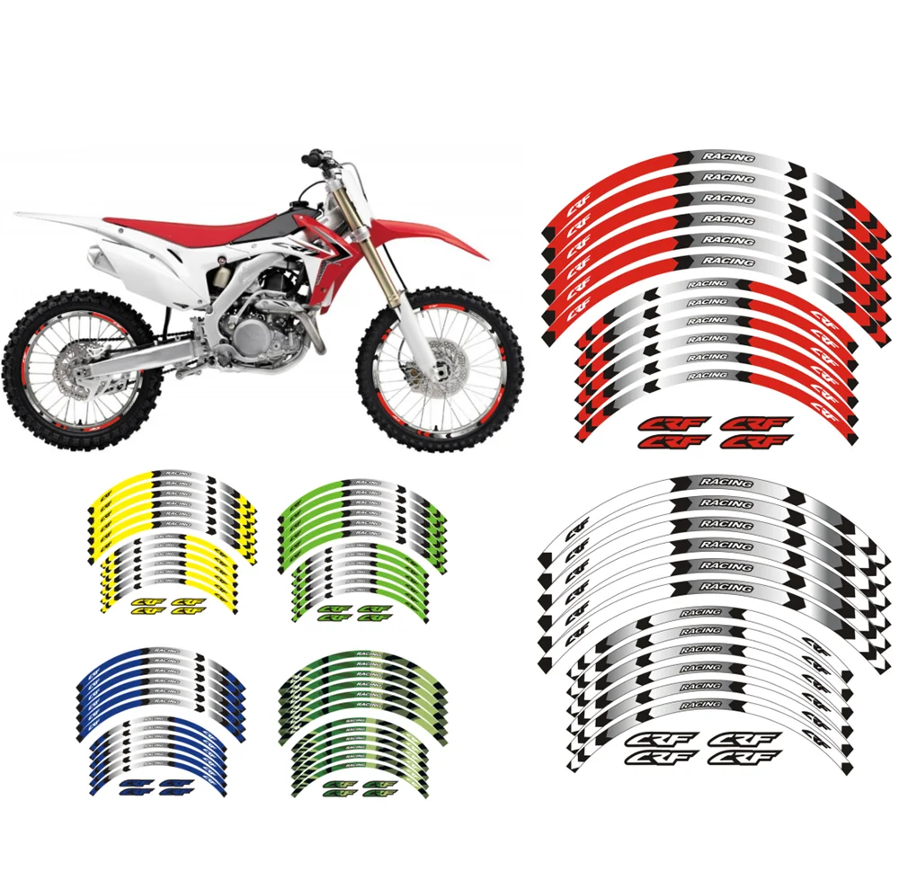 Reflective Outer Tire Rim Stickers Wheels Decal Tape For HONDA CRF 250L/F/LE/R/X Motorcycle Stickers Decals