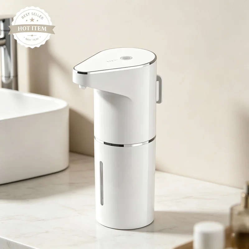 Wall Mounted Automatic Foam Soap Dispenser, Type-C Rechargeable Contactless Sensor Frother for Bathroom Hand Washing
