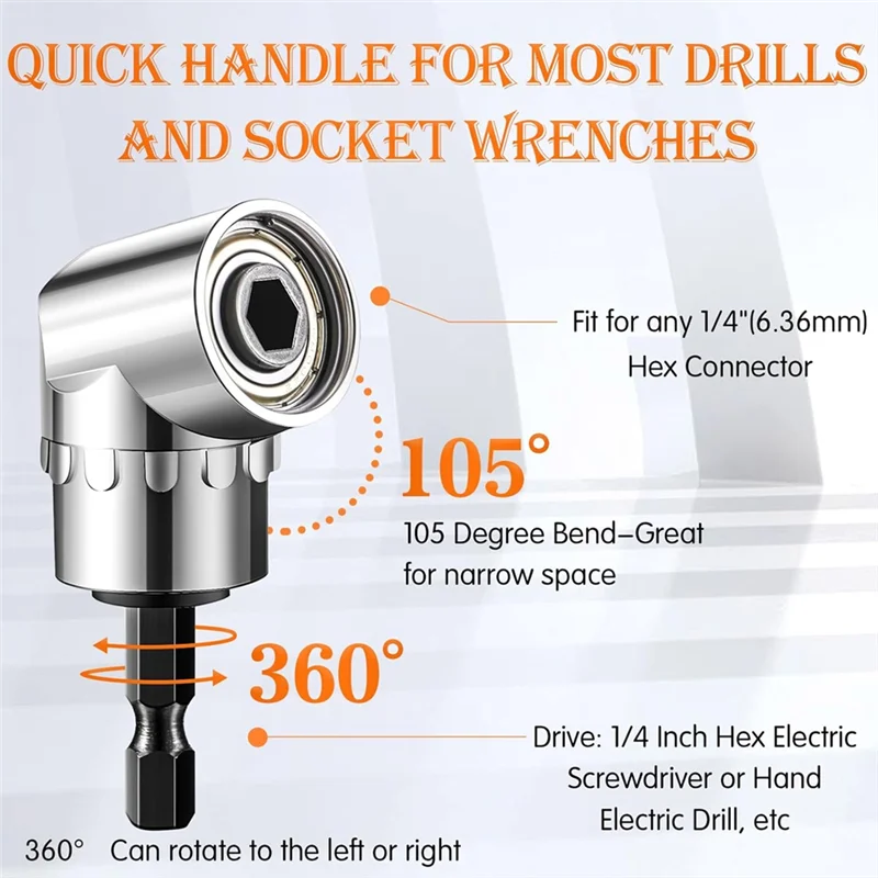 Promotion! 18Pcs Drill Bit Holder Keychains,3Pcs 1/4 3/8 1/2Inch Socket Portable Hex Shank Screwdriver Bit Holder Drill Attachme