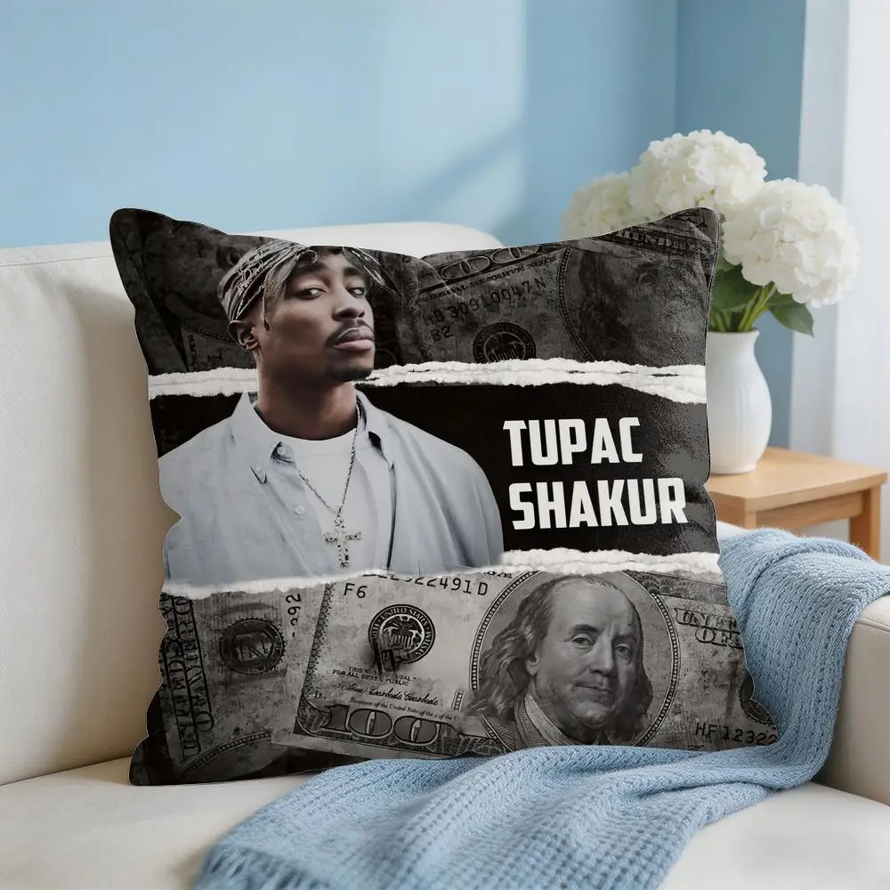 Cool T-Tupac 2Pac S-Shakur Cushion Cover Square Pillow Bedroom Sofa Leisure Comfort Living Room Home Decoration 40X40
